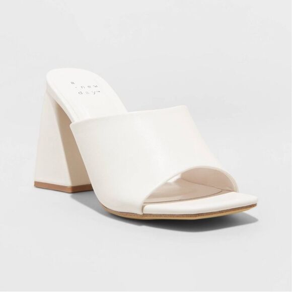 NIB A New Day Vira Mule Heels Off-White - Size 9 - Picture 1 of 6